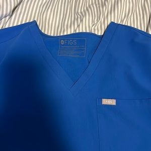 Xxl royal blue one pocket figs top